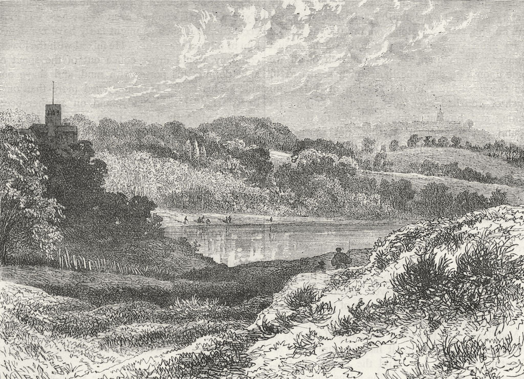 LONDON. Hampstead. The Vale of Health 1880 old antique vintage print picture